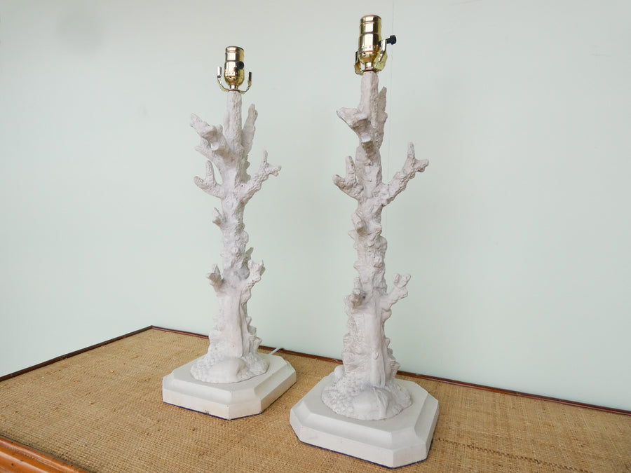 Pair of Faux Coral Lamps