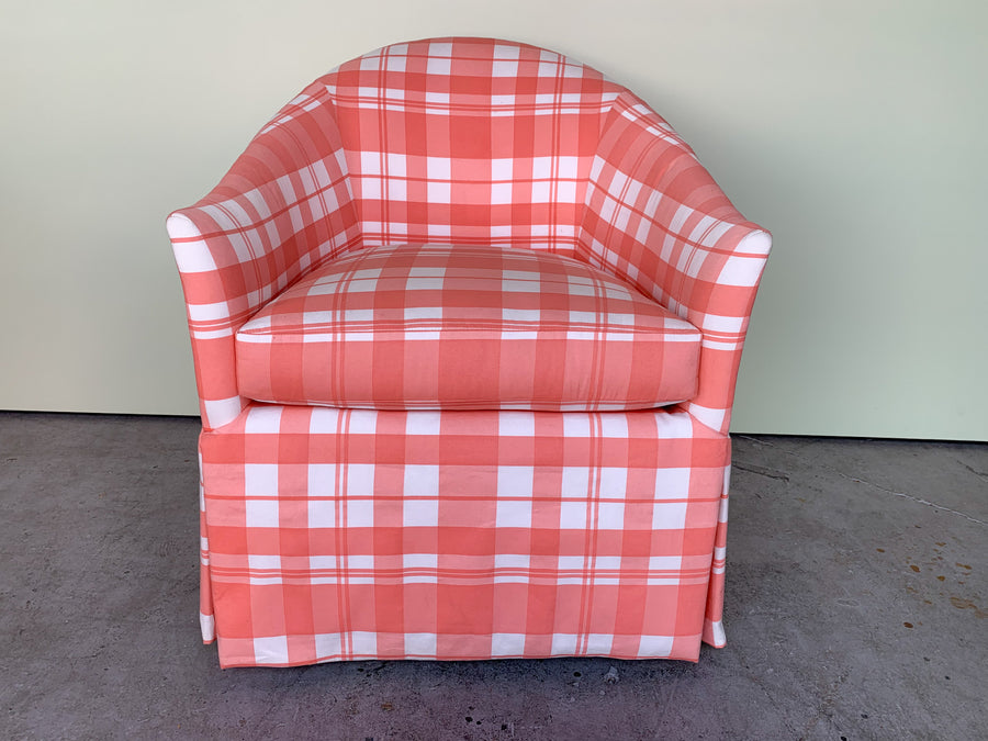 Pair of Palm Beach Preppy Pearson Barrel Chairs