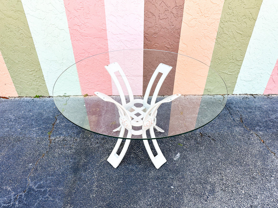 Palm Beach Chic Grotto Shell Back Outdoor Dining Set