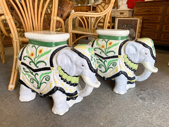 Pair of 1970’s Elephant Garden Stools