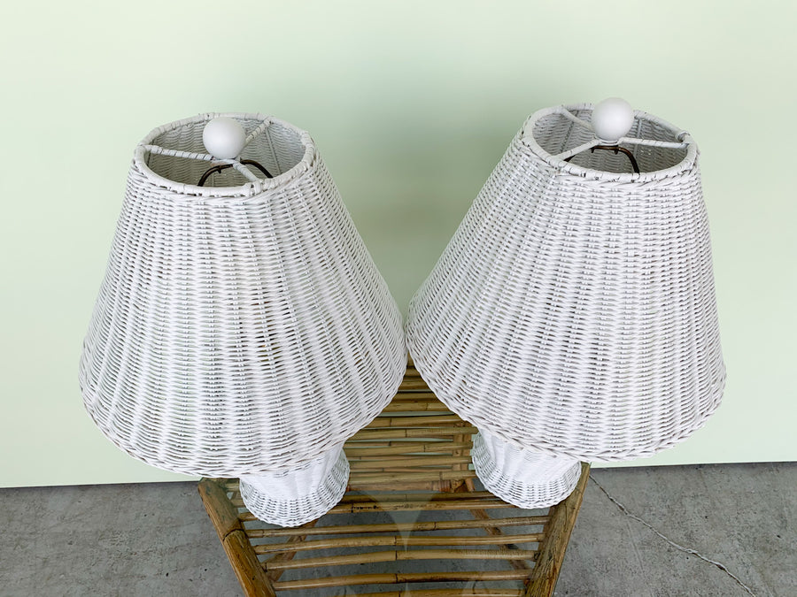 Pair of Sweet Wicker Lamps