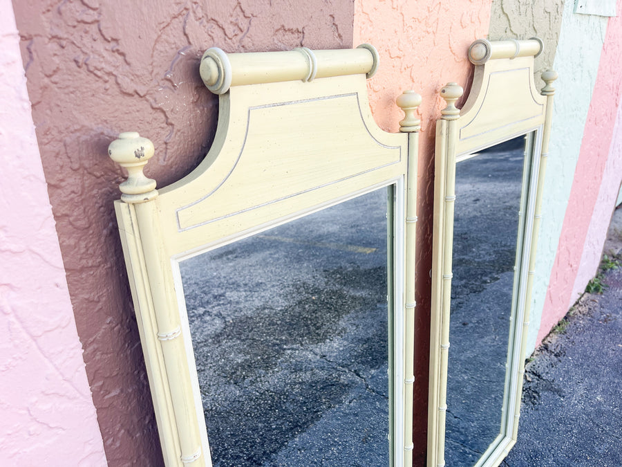 Pair of Faux Bamboo Henry Link Mirrors