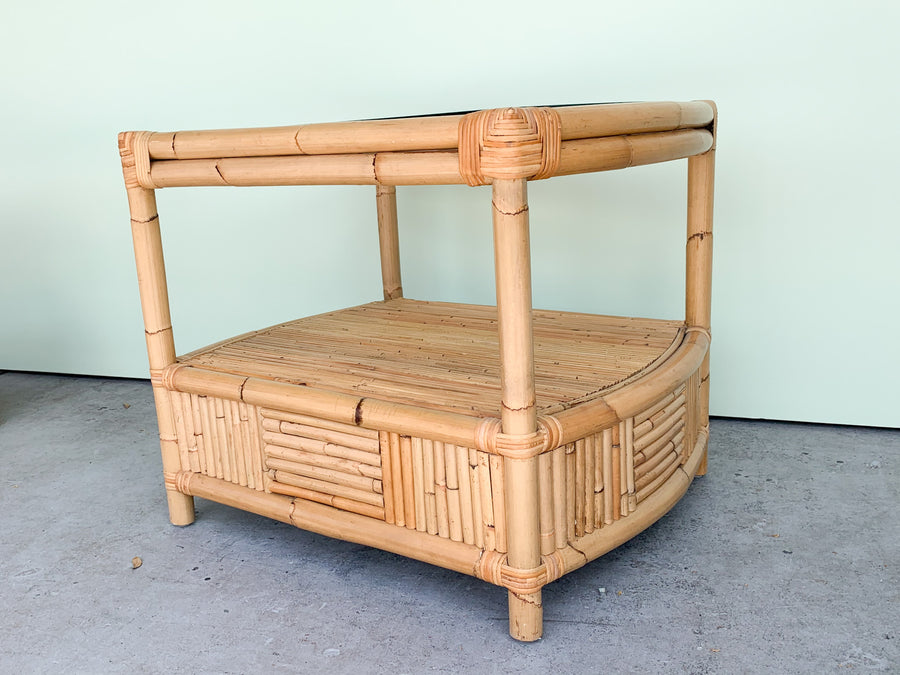 Pair of Island Style Bamboo Side Tables