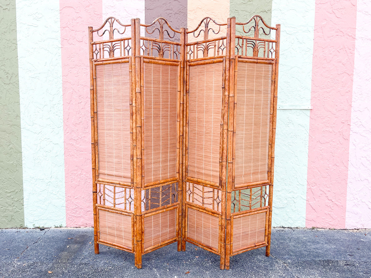 Four Panel Brighton Style Rattan Screen