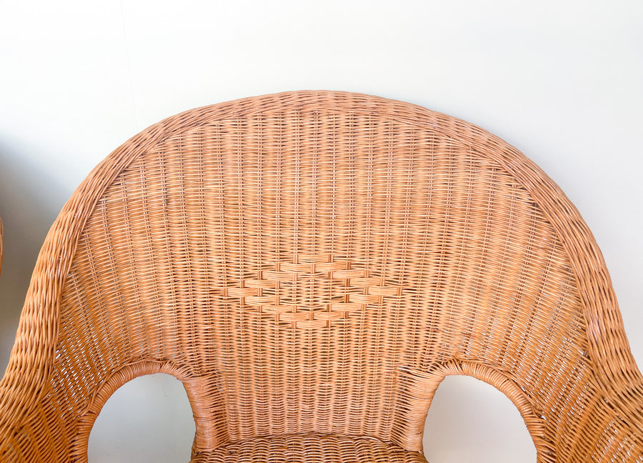 Pair of Wicker Arm Chairs