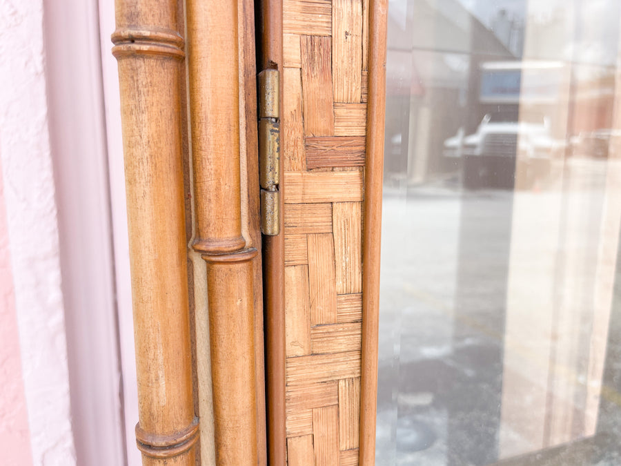 Faux Bamboo and Rattan Cabinet