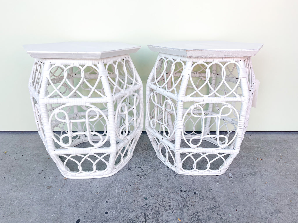 Pair of Wicker Chic Side Tables