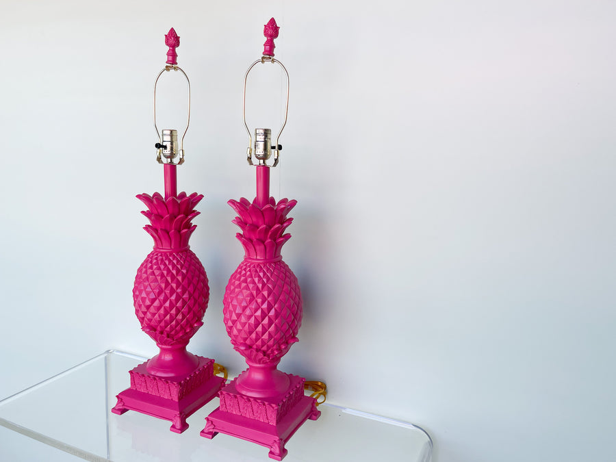 Pair of Palm Beach Pineapple Lamps