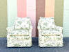 Pair of Cute Upholstered Swivel Chairs