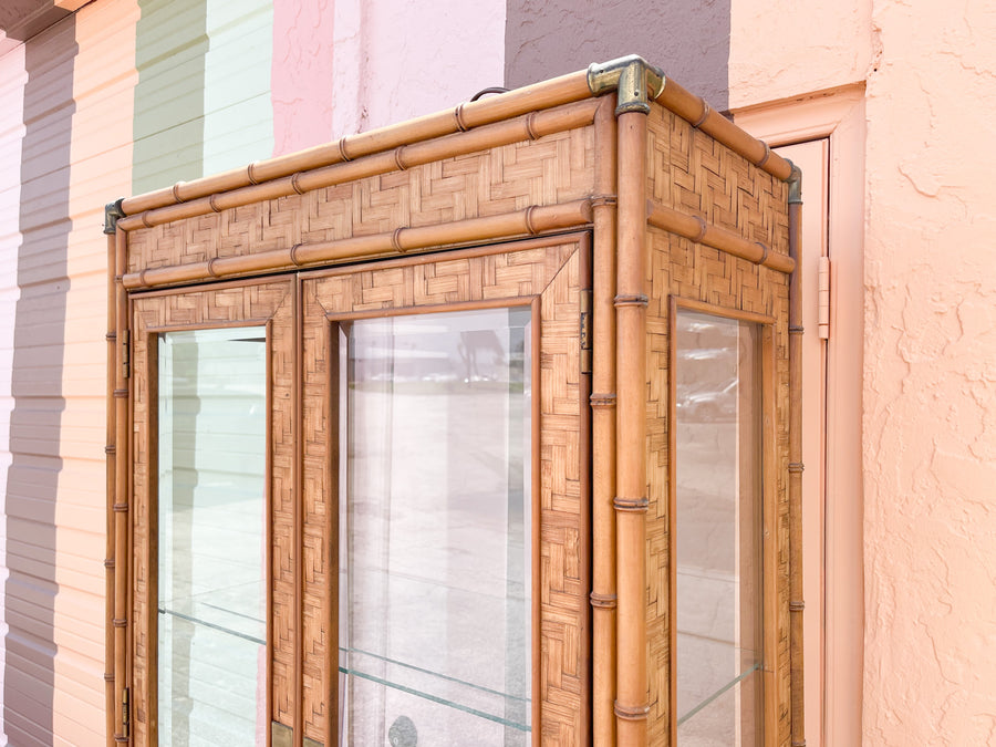 Faux Bamboo and Rattan Cabinet