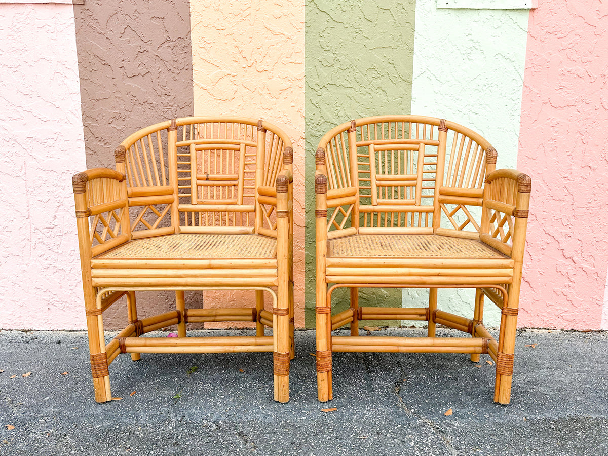 Pair of Brighton Style Rattan Chairs