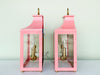 Pair of Modern Pink Pagoda Outdoor Sconces