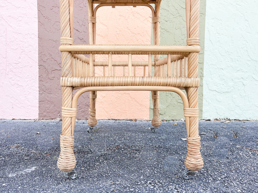 Modern Rattan Bar Cart