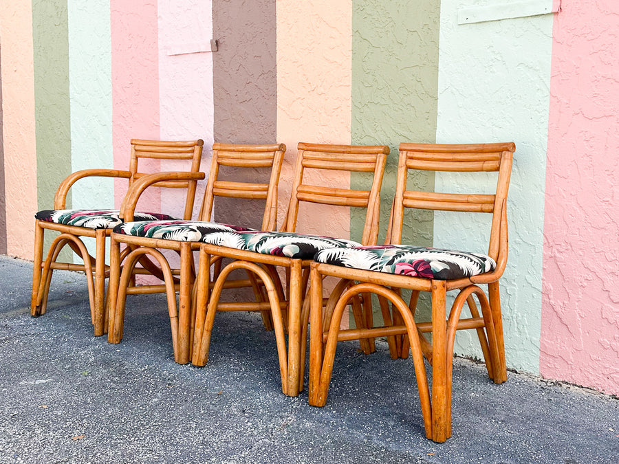 Warehouse Wedneday: Set of Four Old Florida Rattan Dining Chairs