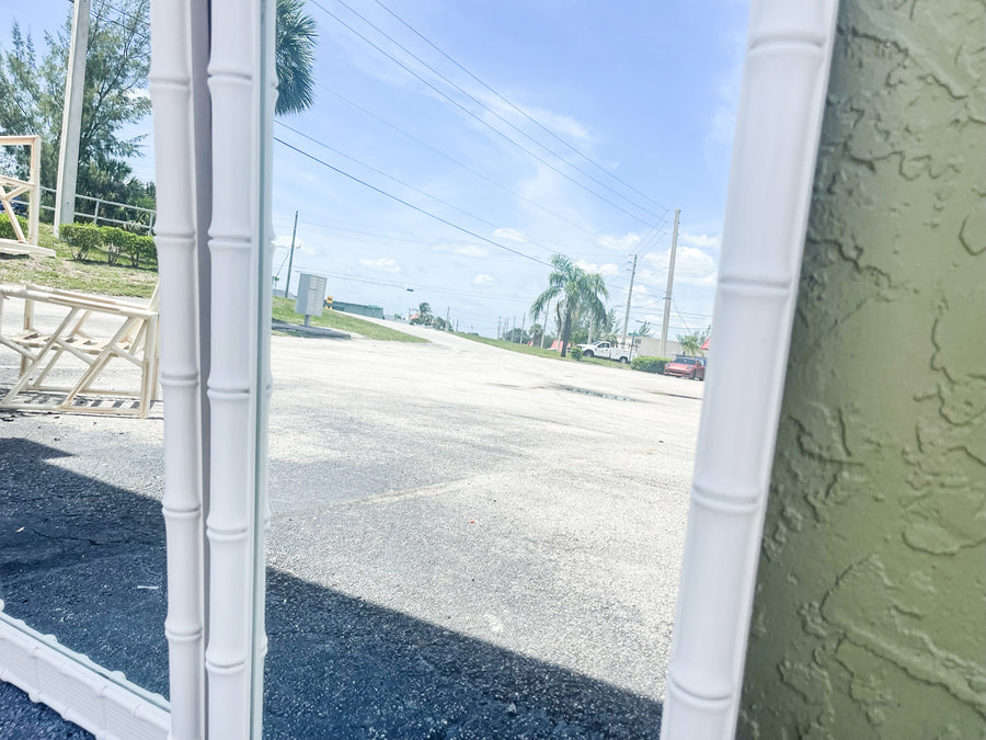 Pair of Palm Beach Faux Bamboo Mirrors