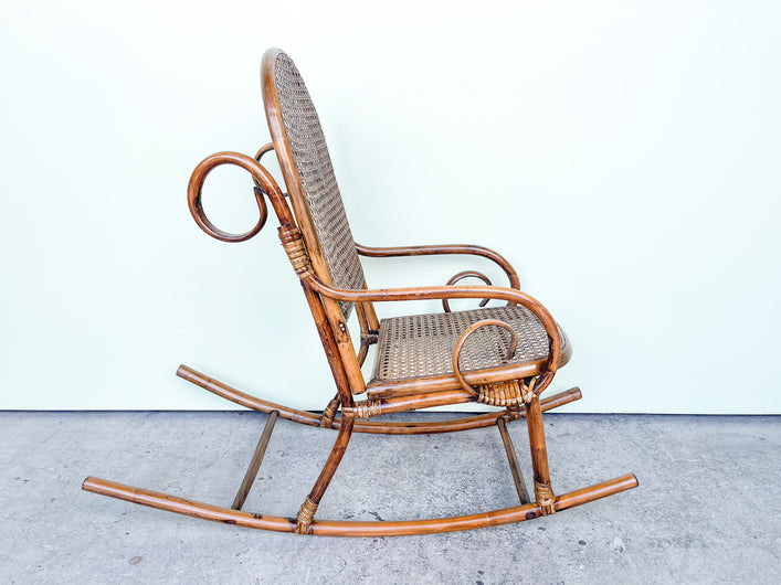 Rattan and Cane Child’s Rocking Chair