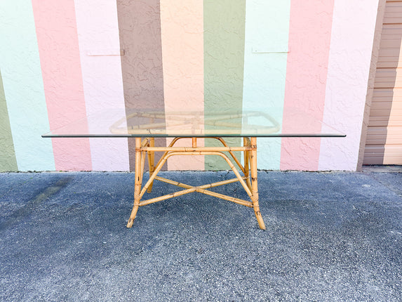 Old Florida Rattan Dining Table