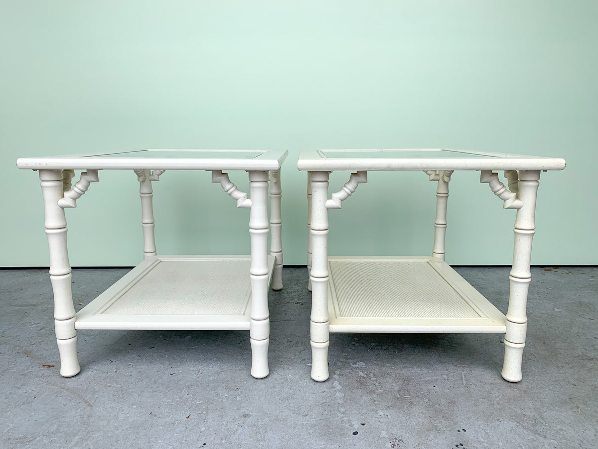 Pair of Faux Bamboo End Tables