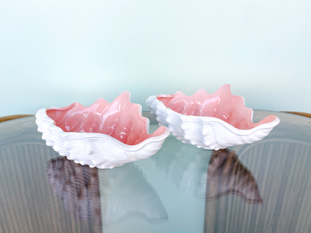 Pair of Fitz and Floyd Pink Shell Dishes