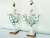 Pair of Cute Floral Tole Lamps