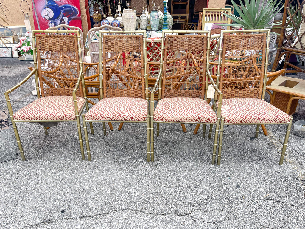 Set of Four Daystrom Faux Bamboo Chairs