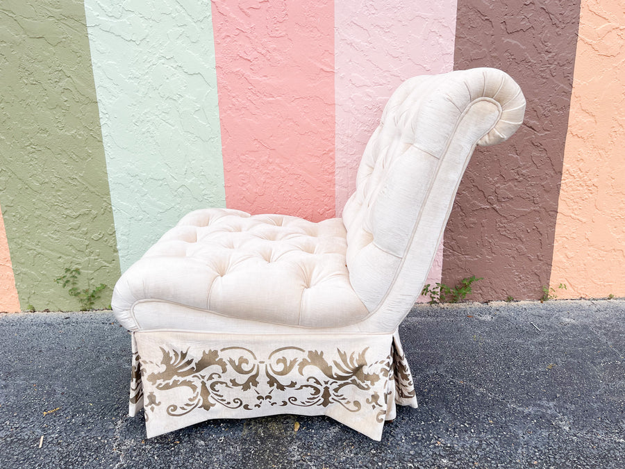 Pair of Hollywood Regency Slipper Chairs