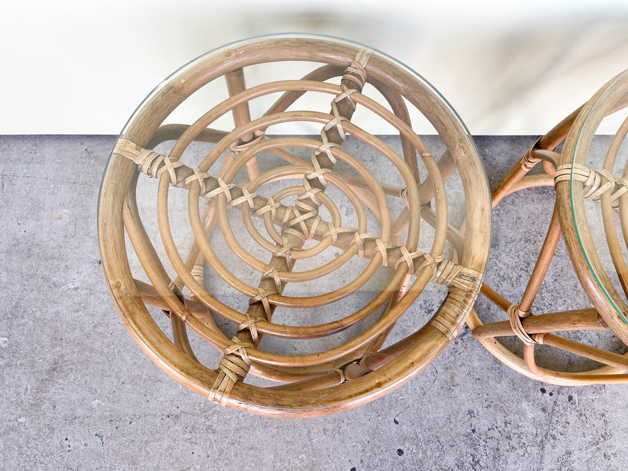 Pair of Rattan Cocktail Tables