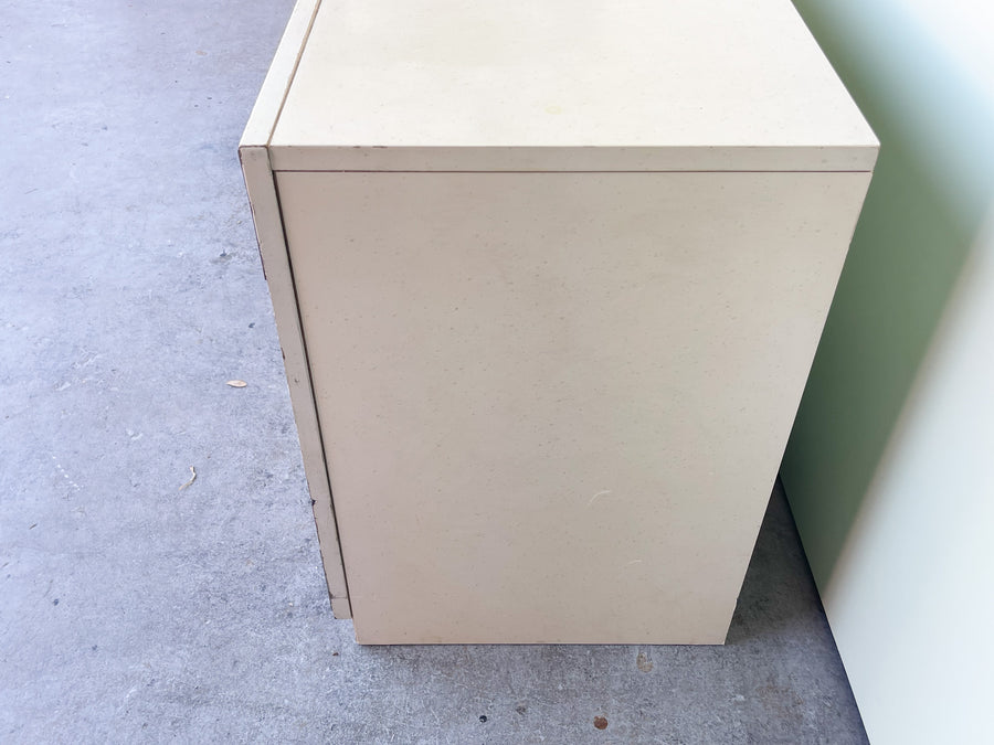 Pair of Faux Bamboo Nightstands with Brass Details