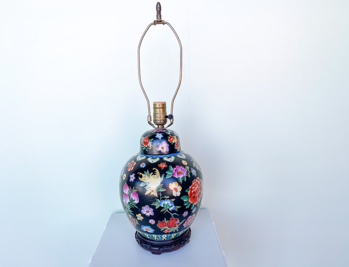 Colorful Floral Porcelain Lamp