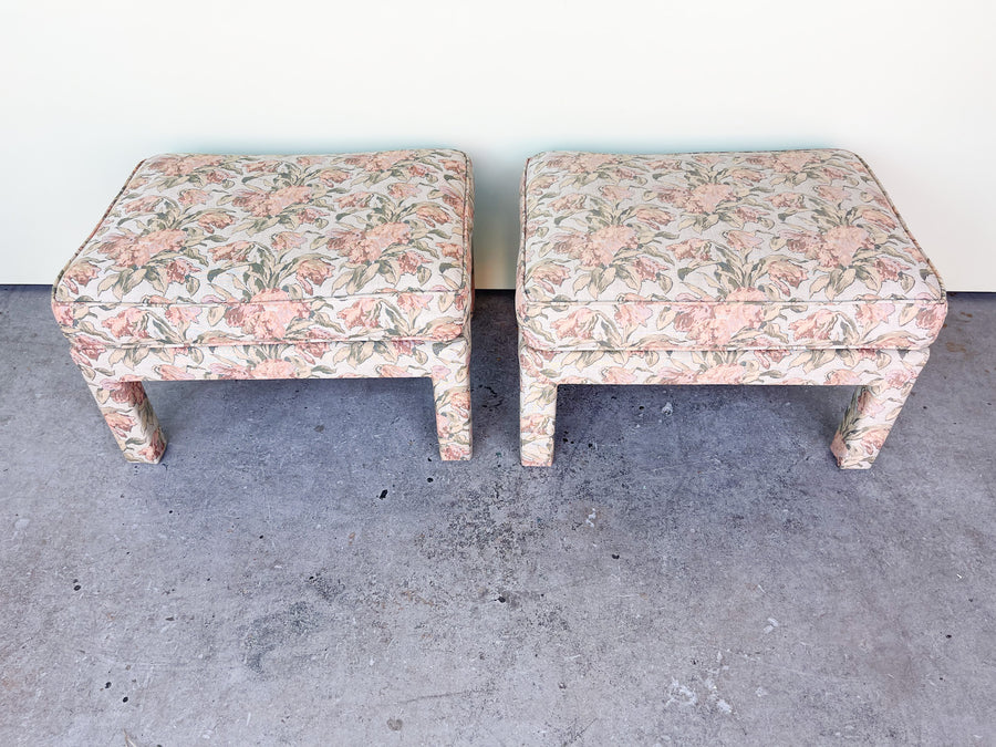 Pair of Granny Chic Upholstered Benches