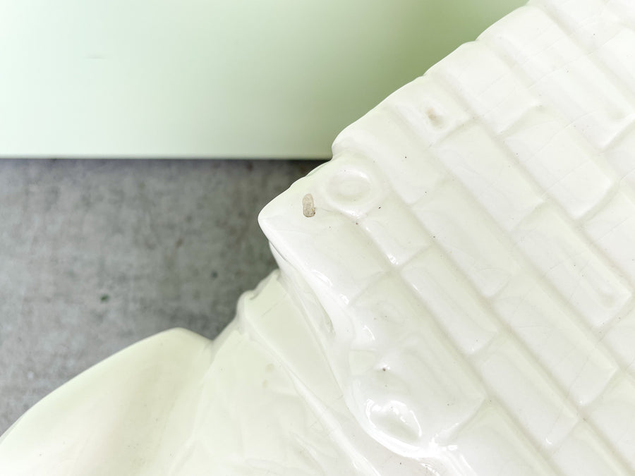 Pair of Modern White Ceramic Elephant Garden Seats