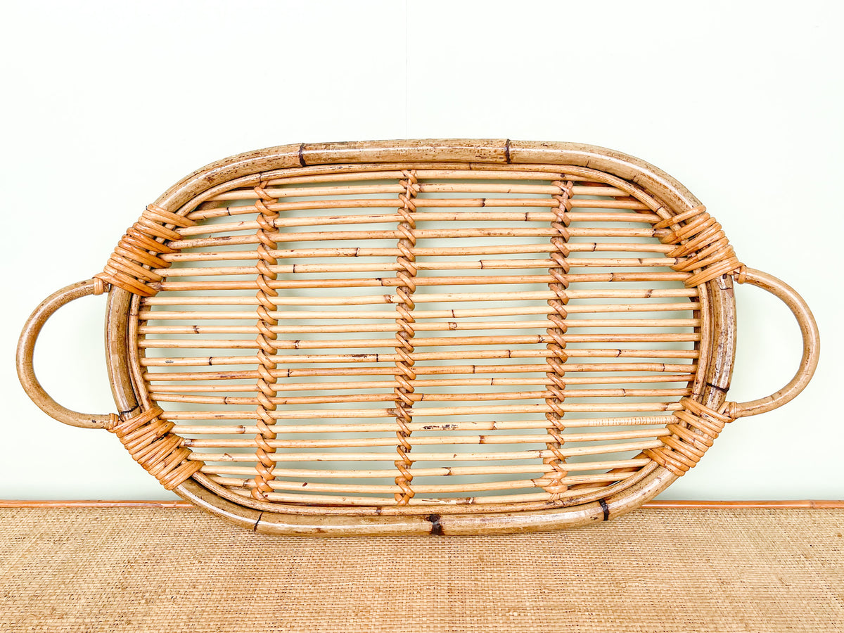 Oval Rattan Tray