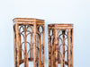 Pair of Tortoiseshell Rattan Plant Stands