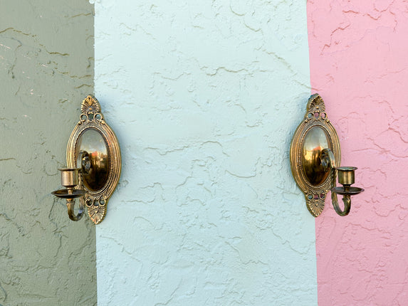 Pair of Petite Brass Wall Sconces