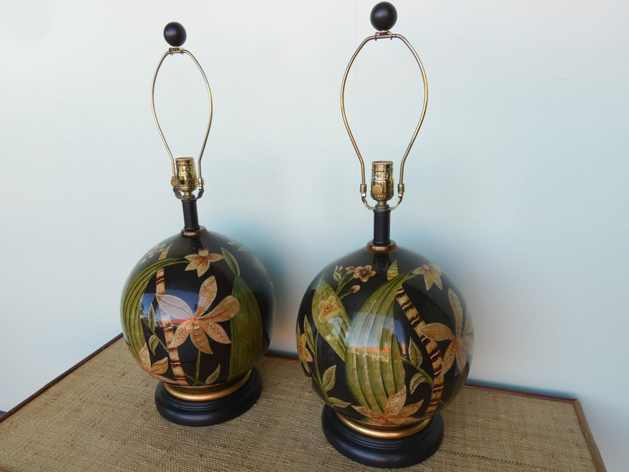 Pair of Orchid Lamps