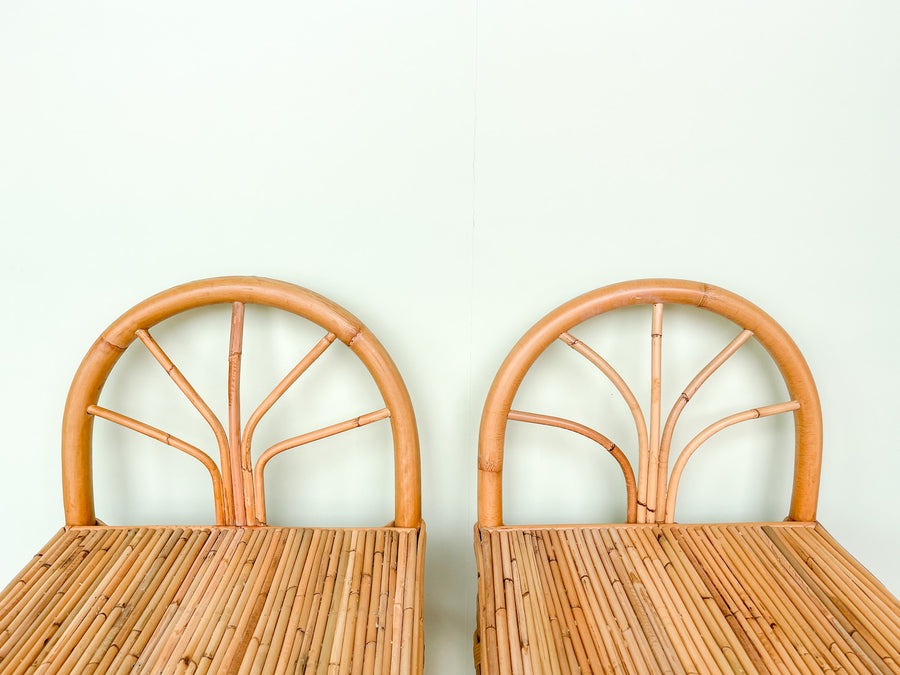 Pair of Island Chic Bamboo Bar Stools