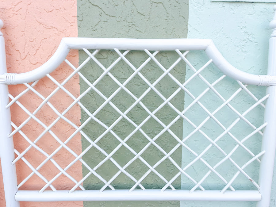 Pair of Ficks Reed Lattice Twin Headboards