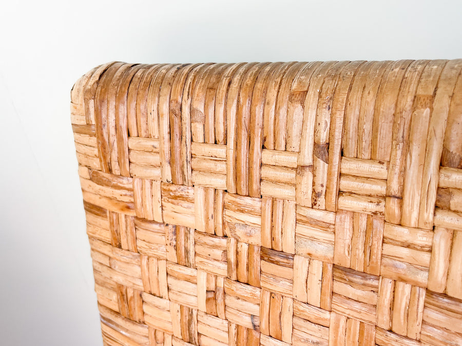 Pair of Rattan Side Chairs on Casters
