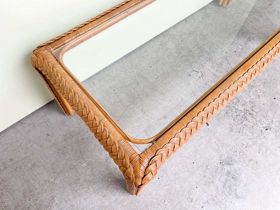 Braided Rattan Coffee Table