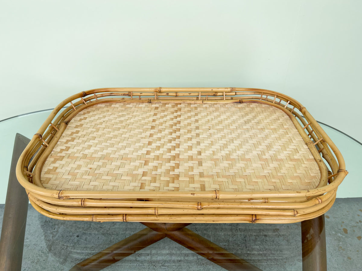 Set of Four Bamboo Trays