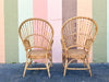 Set of Six Island Style Rattan and Cane Arm Chairs