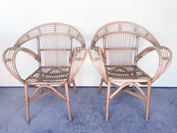 Pair of Cute Rattan Balloon Chairs