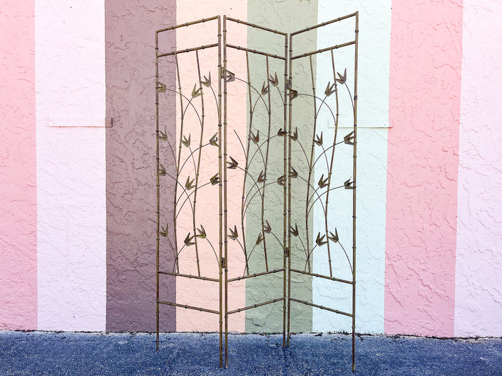 Faux Bamboo Metal Flower Screen