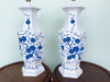 Pair of Blue and White Floral Icing Lamps