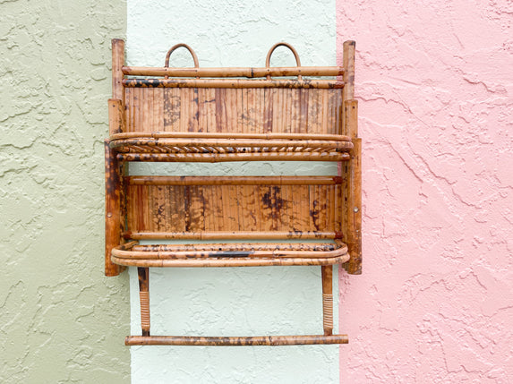 Tortoiseshell Rattan Shelf