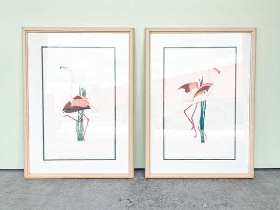 Florida Flamingo Signed Diptych