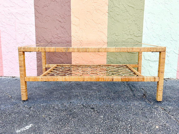 Coastal Rattan Coffee Table