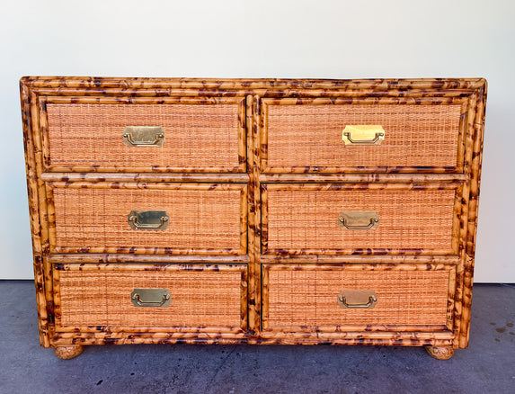 Tortoiseshell Rattan and Seagrass Dresser