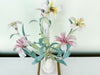 Pair of Cute Floral Tole Lamps