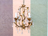 Petite Italian Gilt Chandelier with Crystals